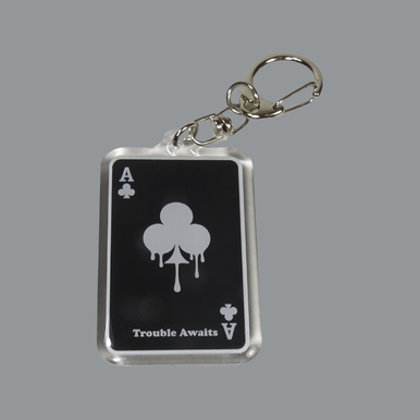Play your hand playing card acrylic keytag