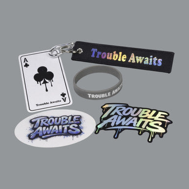 Set - 3 stickers, 1 keytag and 1 silicone wristband